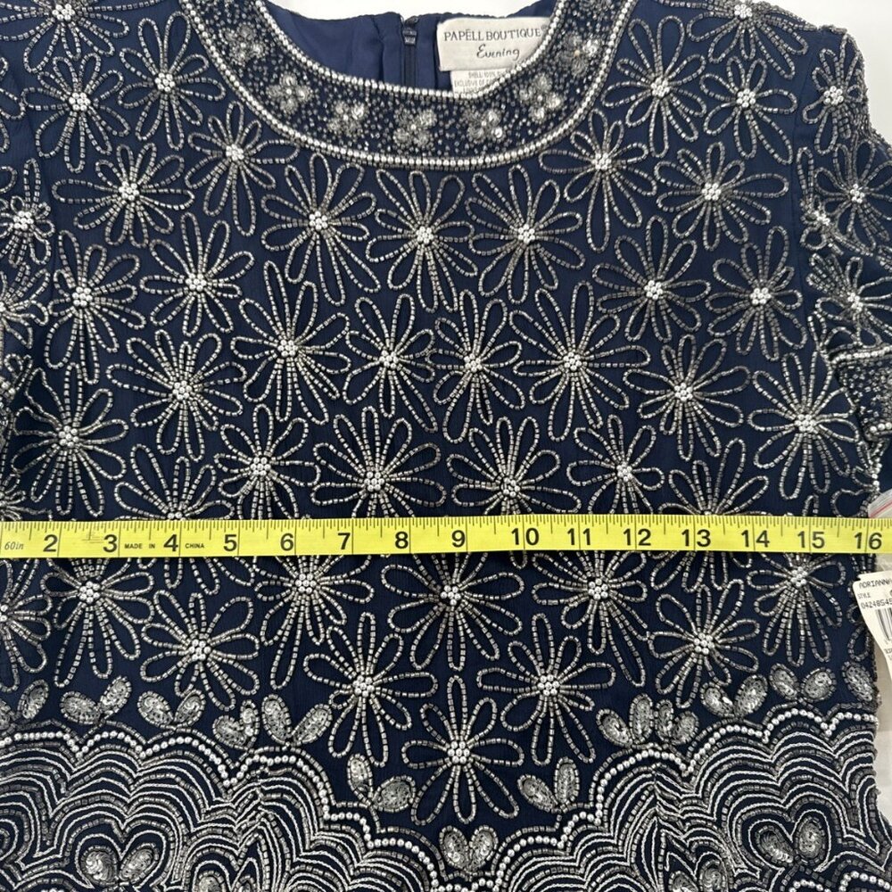 Adrianna Papell Silk Sequin Beaded Top Shirt Womens 8 Evening Cocktail $148 NEW - Picture 10 of 14